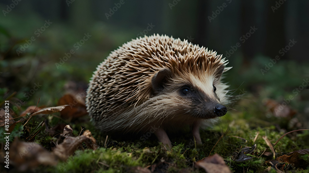 Fototapeta premium A cute North African hedgehog, animals photo