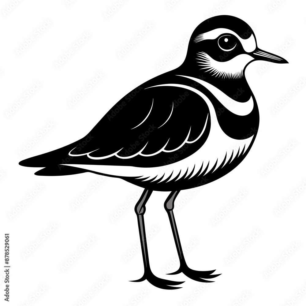 Fototapeta premium Plover black silhouette