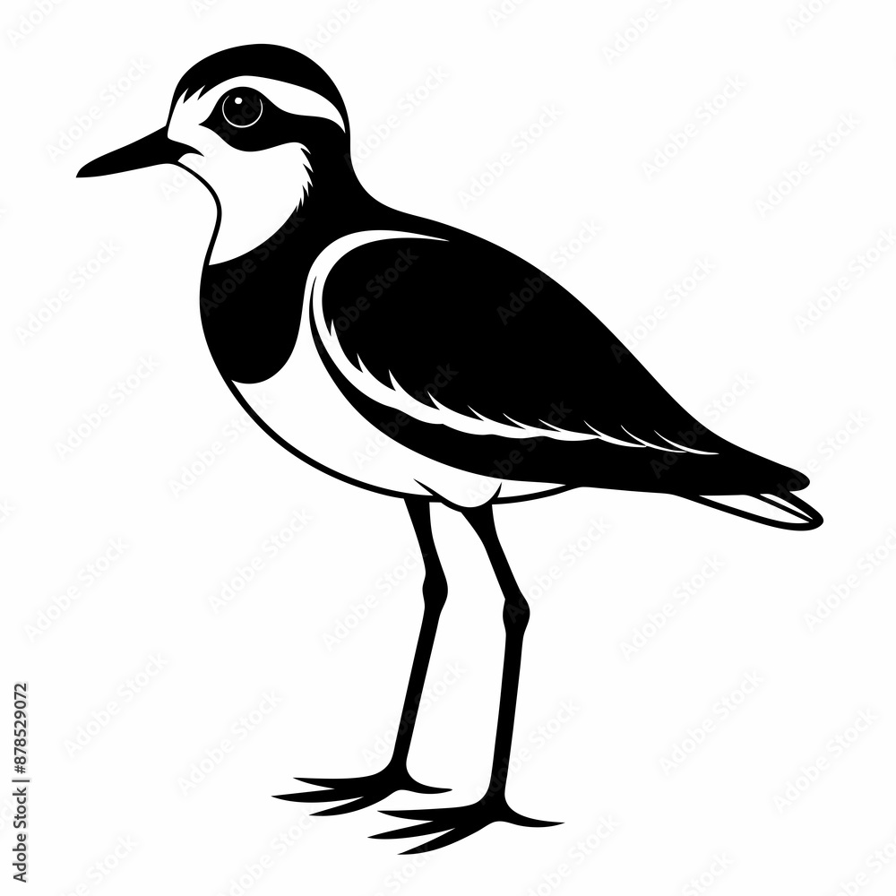 Fototapeta premium Plover black silhouette