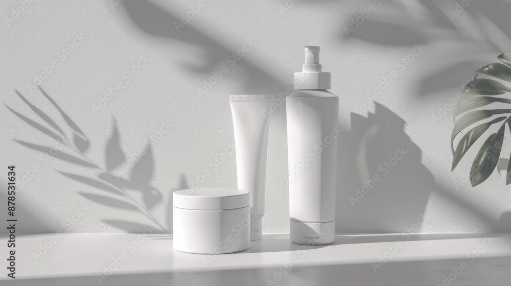 Mockup of beauty bottle lotion product with Set of Mockup of beauty bottle lotion product with Set of