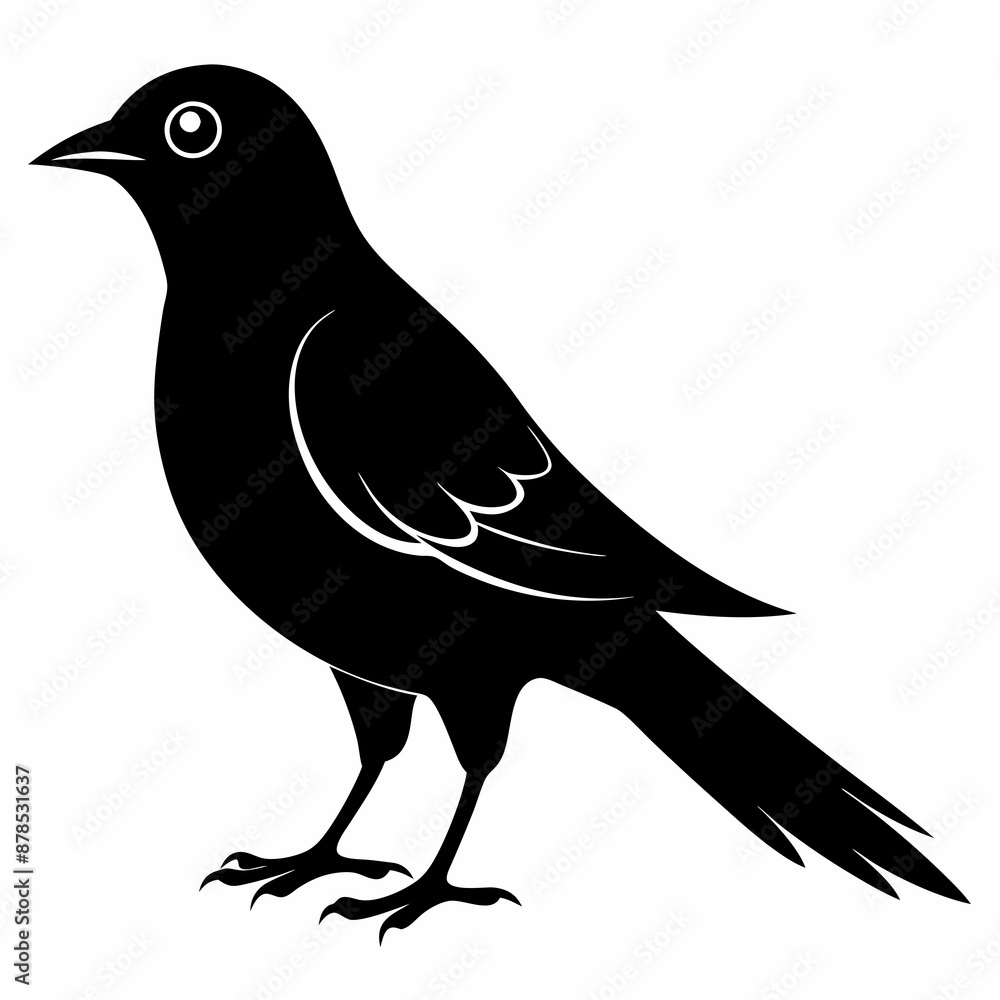 Obraz premium Cuckoo black silhouette
