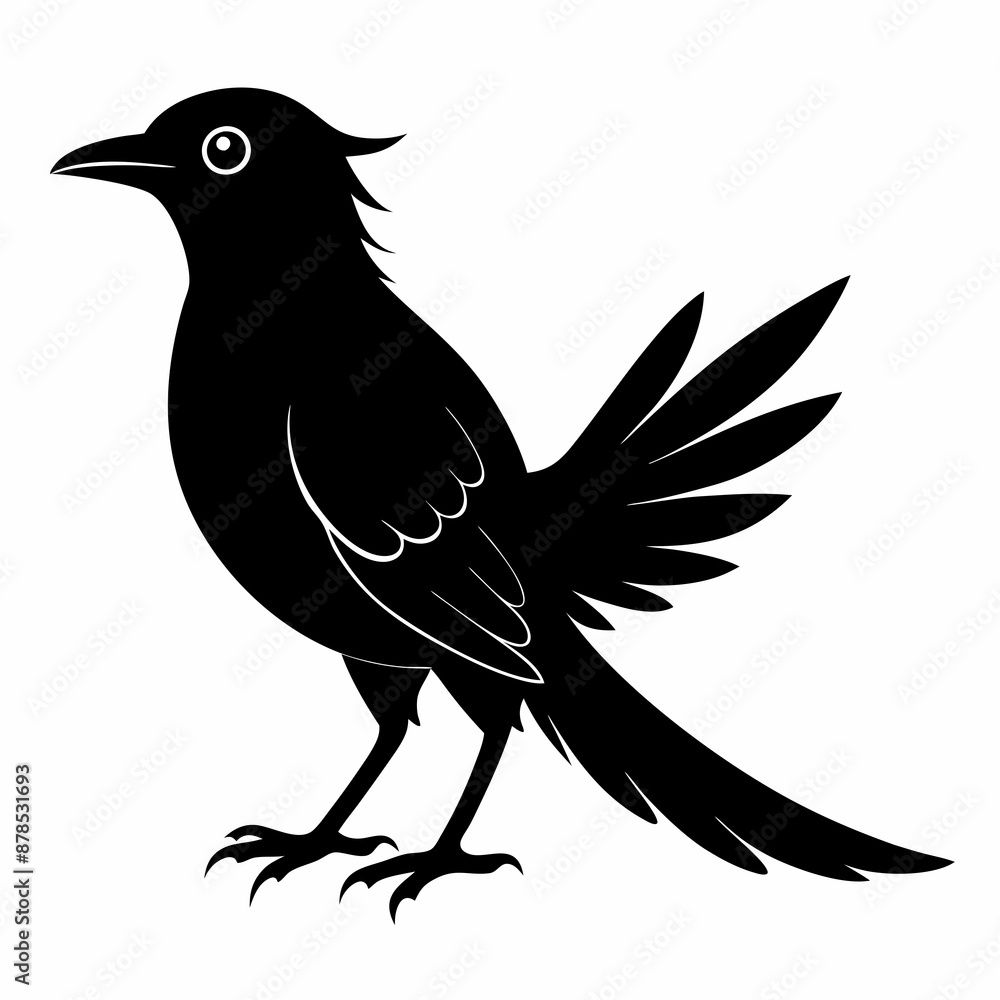 Fototapeta premium Cuckoo black silhouette