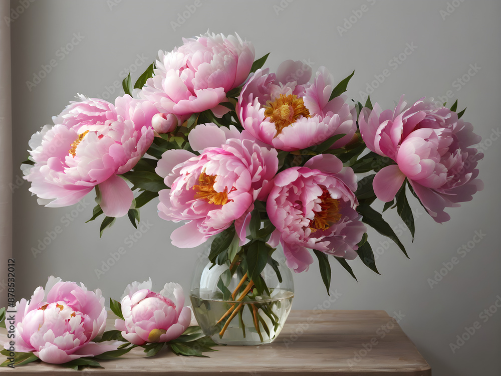 Obraz premium Peony Flowers in Vase