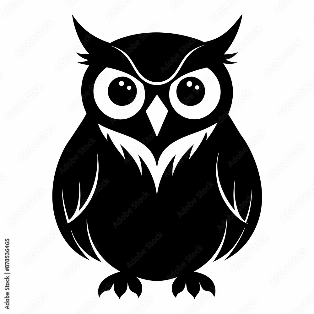 Owl black silhouette Owl black silhouette