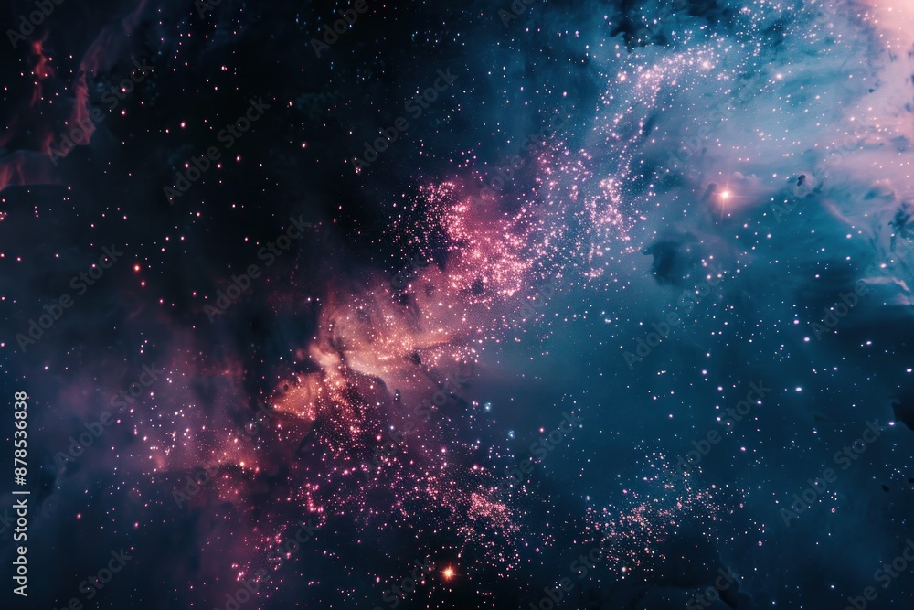 Cosmic Nebula with a Delicate Balance of Pink and Blue Cosmic Nebula with a Delicate Balance of Pink and Blue