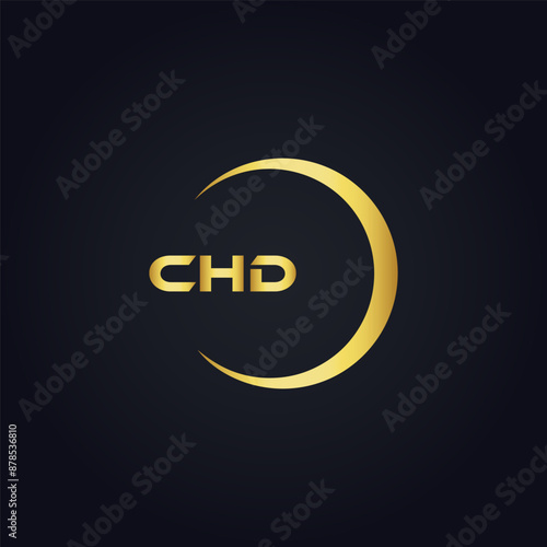 CHD logo. C H D design. White CHD letter. CHD, C H D letter logo design. C H D letter logo design in GOLD, GOLDEN LOGO, THREE, style. letter logo set in one artboard. C H D letter logo vector design.