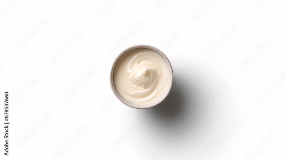 Cream in a bowl on a white background Cream in a bowl on a white background