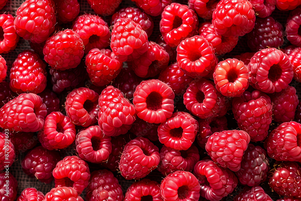 Fresh ripe red raspberries close-up Fresh ripe red raspberries close-up