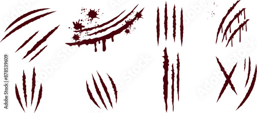 Scratches isolated on transparent background. Vector