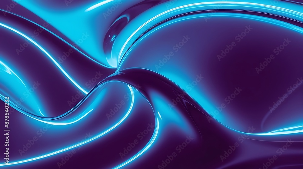 Obraz premium Glowing liquid in motion with wave-like patterns and intense luminosity