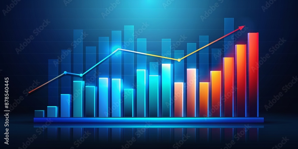 Abstract Blue and Red Bar Graph with Upward Trend, graphic design, data visualization, chart, statistics, business, finance, growth, success, technology, trend, report, analysis, future Abstract Blue and Red Bar Graph with Upward Trend, graphic design, data visualization, chart, statistics, business, finance, growth, success, technology, trend, report, analysis, future