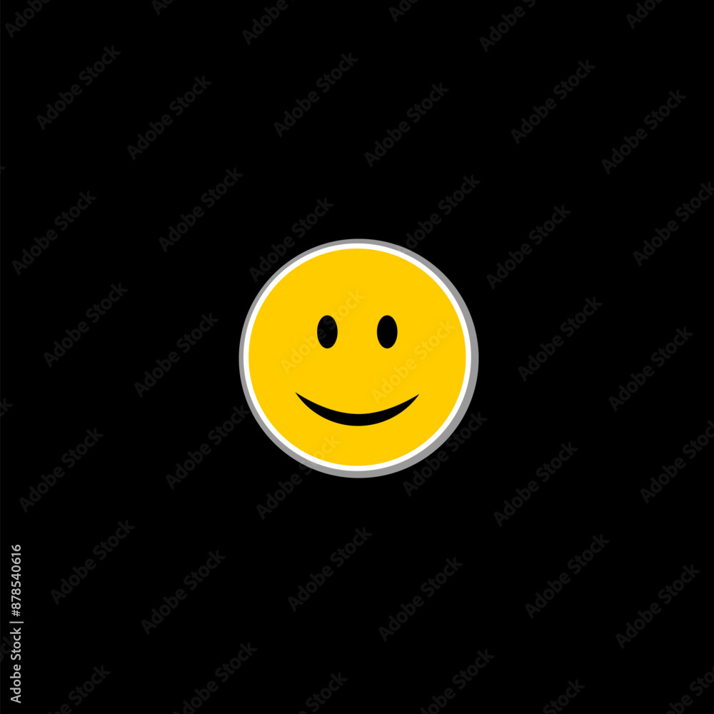 Fototapeta premium Emoji smiley symbol, logo illustration isolated on black background 
