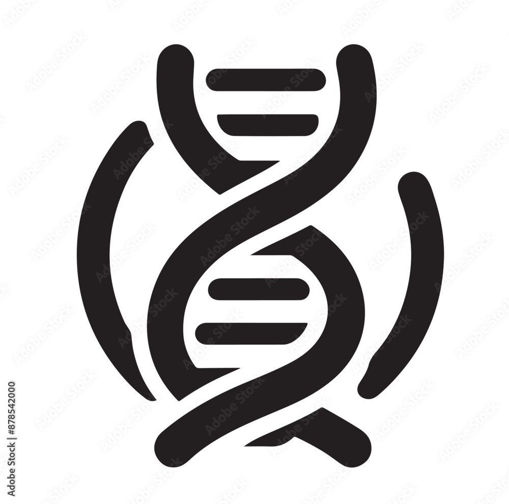 Fototapeta premium DNA flat vector icon silhouettes illustration
