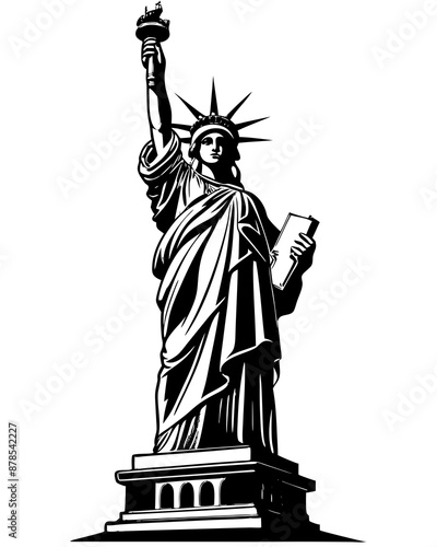 Statue of Liberty: Iconic Symbolism in New York City's Historic Landmark and Cultural Iconography, statue of liberty vector illustration,  statue of liberty isolated, statue of liberty, 