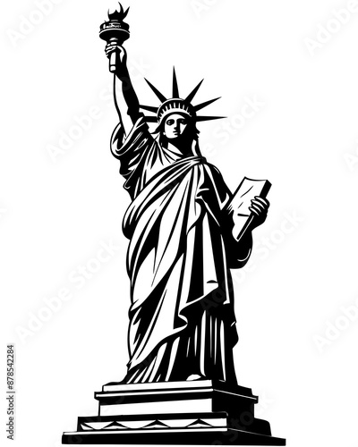 Statue of Liberty: Iconic Symbolism in New York City's Historic Landmark and Cultural Iconography, statue of liberty vector illustration,  statue of liberty isolated, statue of liberty, 