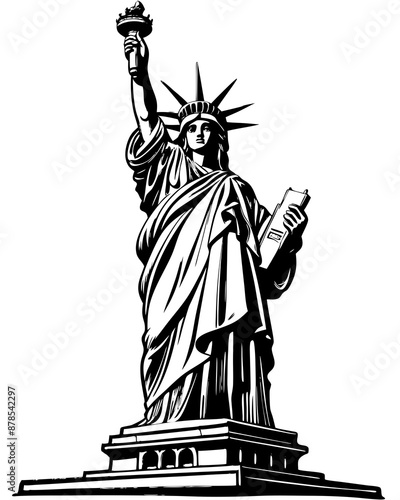 Statue of Liberty: Iconic Symbolism in New York City's Historic Landmark and Cultural Iconography, statue of liberty vector illustration,  statue of liberty isolated, statue of liberty, 