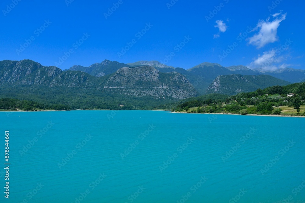 Scenic view of a lake near Italian village of Castel San Vincenzo in Molise Scenic view of a lake near Italian village of Castel San Vincenzo in Molise