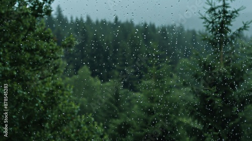 Rainy Day View Through a Window