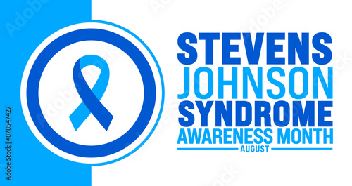 Stevens Johnson Syndrome Awareness Month is observed every year in August. Holiday concept. Template for background, banner, card, poster, placard, design template with unique shapes.