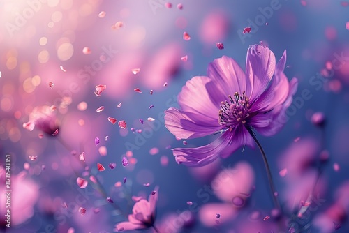 A flower with pink petals is surrounded by a lot of pink and purple flowers