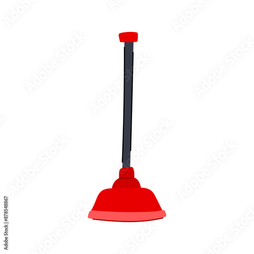 drain plunger cartoon. repair pipe, plumbing water, rubber line drain plunger sign. isolated symbol vector illustration