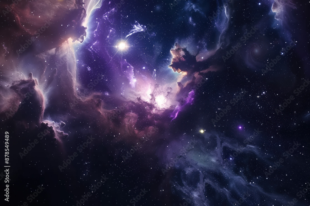 Purple galaxy with nebula Purple galaxy with nebula