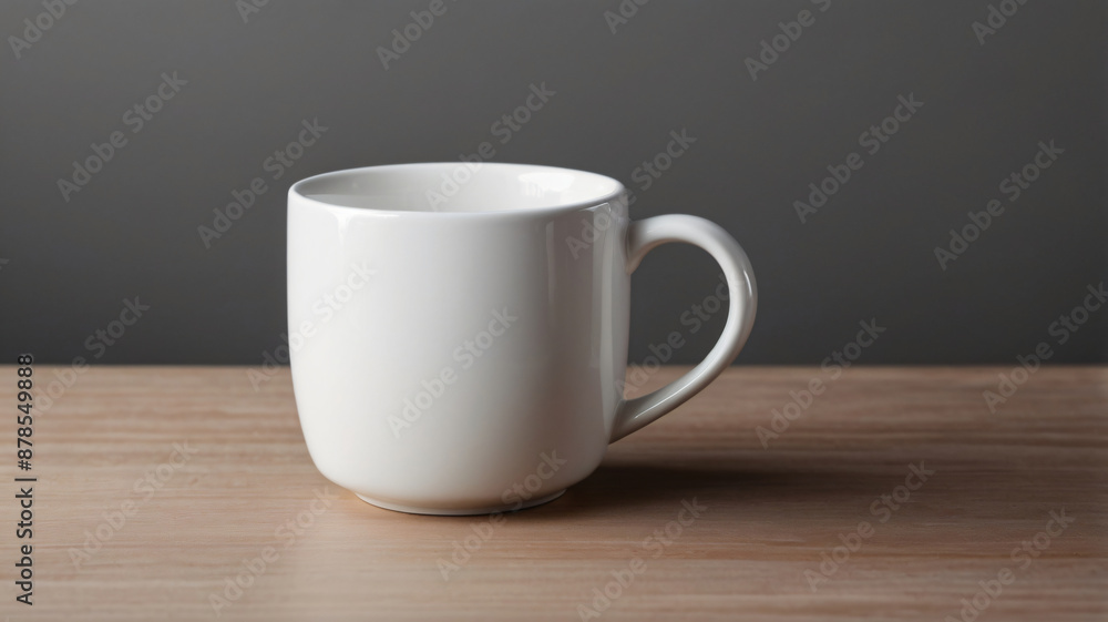 White cup mockup isolated on grey background. Blank Mug, product. Coffee cup. Mug ceramic blank. White cup mockup isolated on grey background. Blank Mug, product. Coffee cup. Mug ceramic blank.