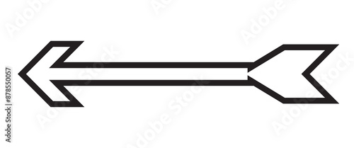 Line arrow symbol. Black outline long arrow vector sign. eps 10