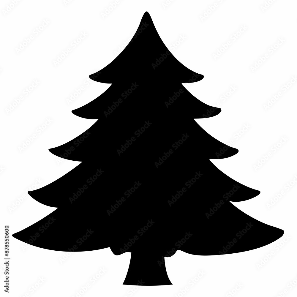 Fototapeta premium christmas tree vector illustration, green christmas tree isolated on white, tree vector art, christmas vector Line art