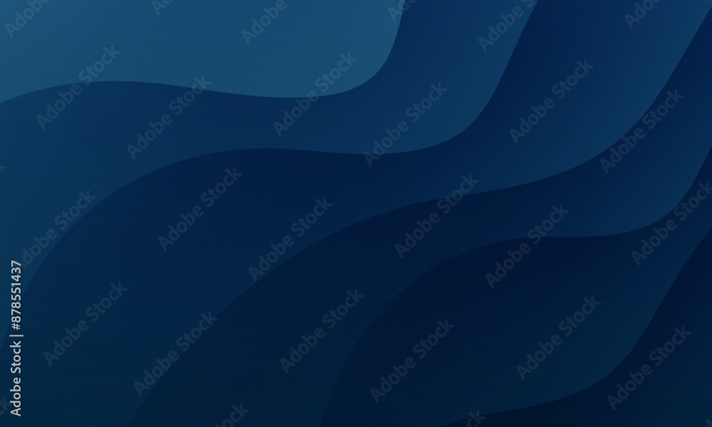 Fototapeta premium Dark blue wavy abstract background. Dynamic shapes composition. artistic wave liquid.