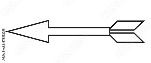 Left pointing long arrow vector icon. long arrow outline.