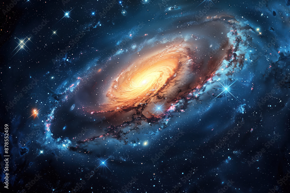 Naklejka premium Glowing core of a spiral galaxy