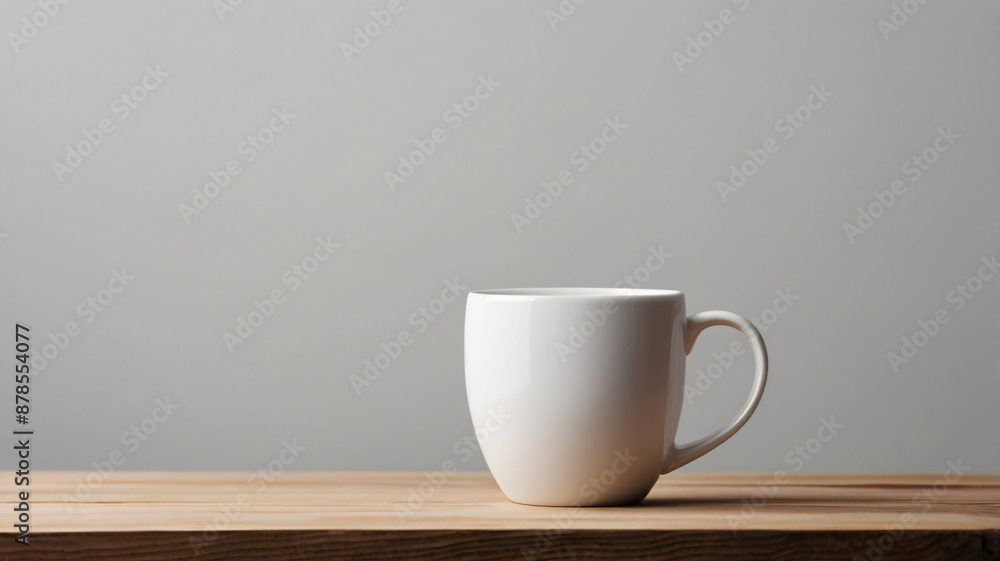 White cup mockup isolated on grey background. Blank Mug, product. Coffee cup. Mug ceramic blank. White cup mockup isolated on grey background. Blank Mug, product. Coffee cup. Mug ceramic blank.
