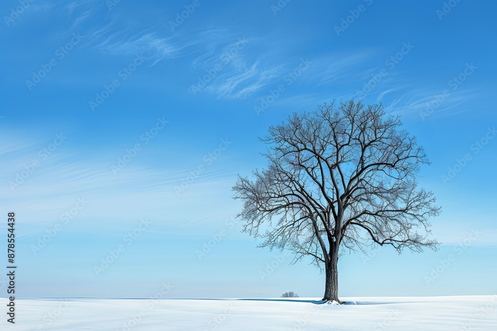 Solitary Tree in a Snowy Field. Solitary Tree in a Snowy Field.