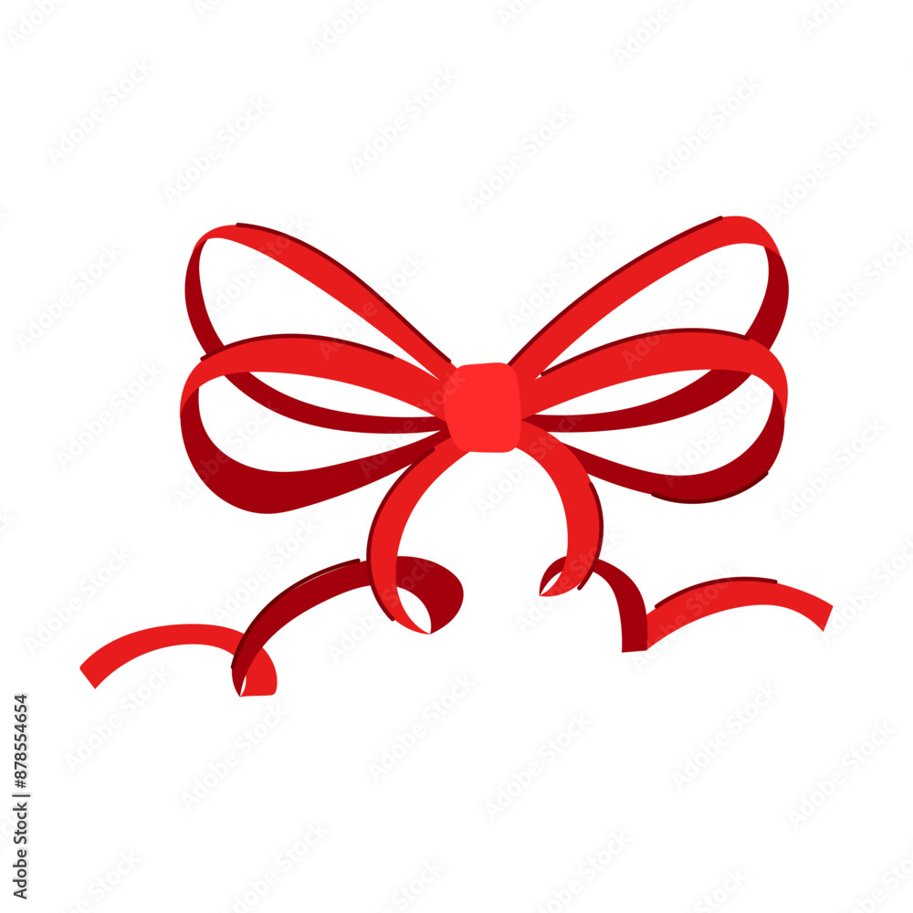 satin red bow ribbon cartoon. silk wrap, banner package, decoration valentine satin red bow ribbon sign. isolated symbol vector illustration satin red bow ribbon cartoon. silk wrap, banner package, decoration valentine satin red bow ribbon sign. isolated symbol vector illustration