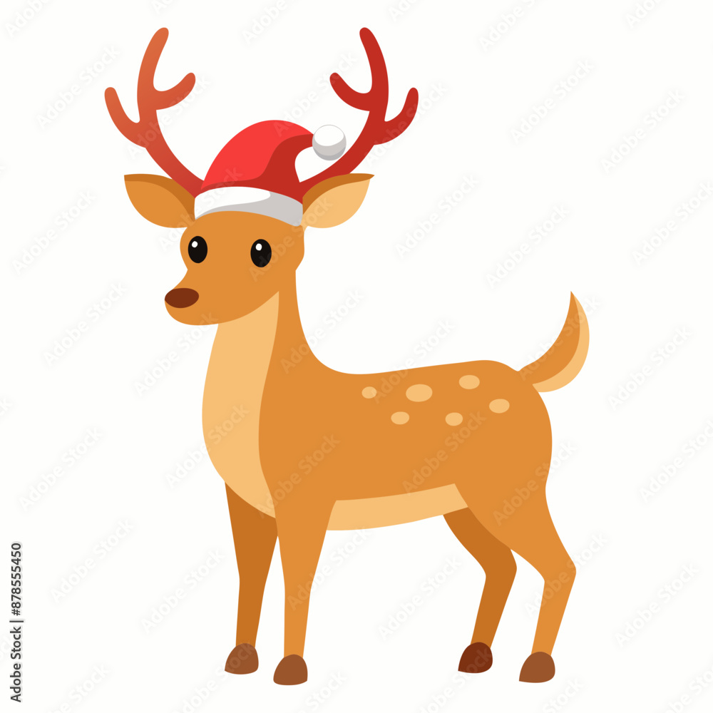 christmas deer vector illustration, christmas deer isolated on white, deer vector art, christmas vector Line art christmas deer vector illustration, christmas deer isolated on white, deer vector art, christmas vector Line art