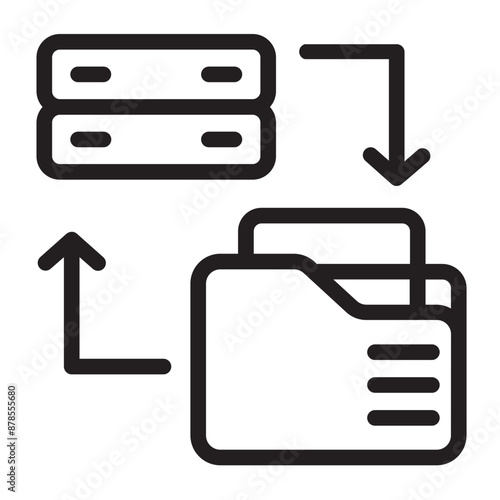 data migration line icon