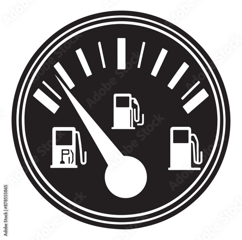 vector Fuel gauge indicator silhouette illustration