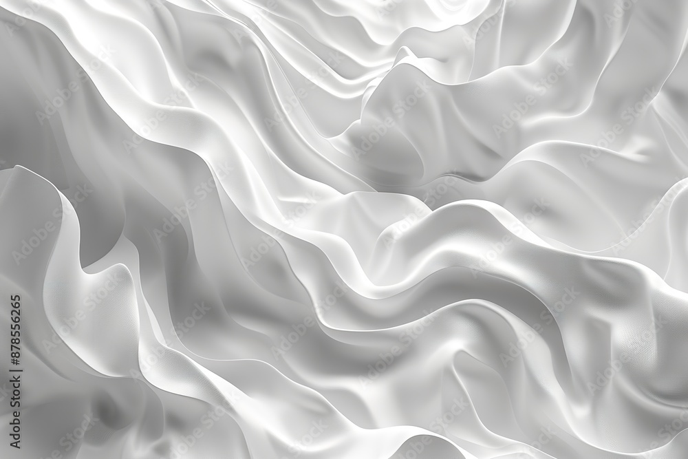 Obraz premium Sophisticated Monochrome White Seamless Wave Texture Pattern Background for Design Projects