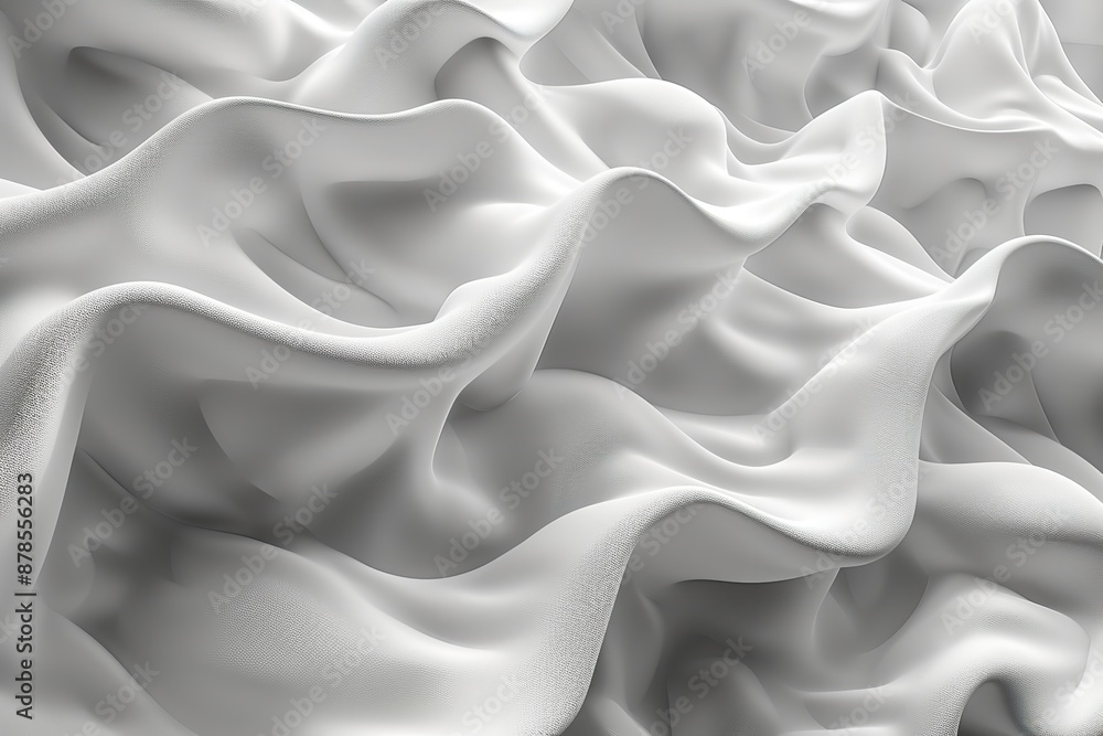 Fototapeta premium Sophisticated Monochrome White Seamless Wave Texture Pattern Background for Design Projects