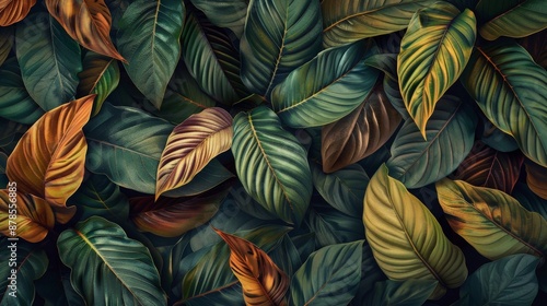 Wallpaper Mural Nature Background: Close-Up Abstract Green Texture - Tropical Leaf View Banner Concept Torontodigital.ca