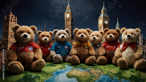 A Taddy Bear merchandise line inspired by famous landmarks around the world ai_generated