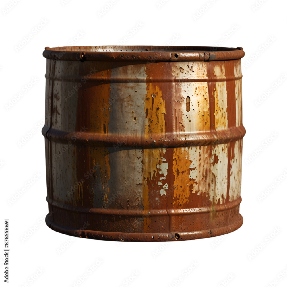 Old rusty oil barrel isolated on transparent background. Old rusty oil barrel isolated on transparent background.