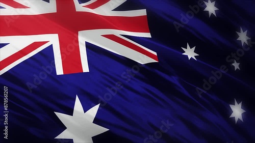Waving Flag of Australia, 3D Render flag waving in the wind, Dynamic Australia Flag Fluttering in the Wind: A Patriotic Spectacle, 4k video