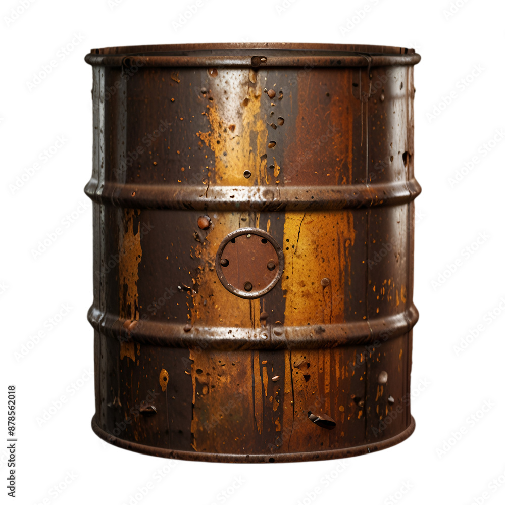 Old rusty oil barrel isolated on transparent background. Old rusty oil barrel isolated on transparent background.