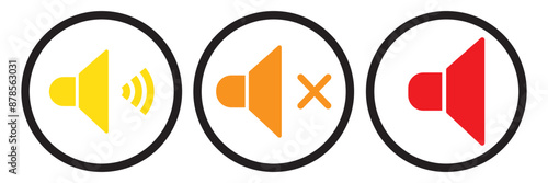 Free Download speaker, sound, volume icon set , low and hight level volume speaker icon. voice, audio, silent, mute icons in flat style for media player app and website - GFXLoad