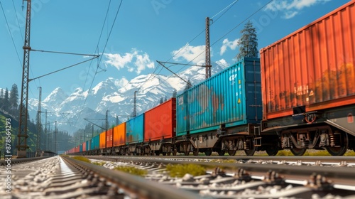 Intermodal freight transport , Containerized shipping , Rail freight transportation , Cargo train