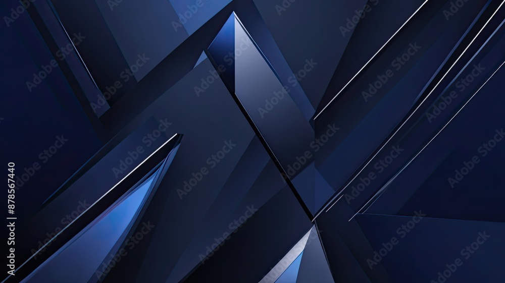 Abstract background with dark blue gradient, black lines, and geometric shapes in a modern, minimalistic style Abstract background with dark blue gradient, black lines, and geometric shapes in a modern, minimalistic style
