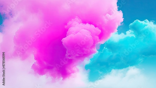 Blue, teal, purple, aqua, smoke cloud, or thought cloud that is isolated. © REZAUL4513