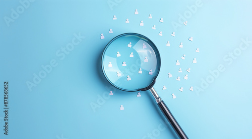 magnifying glass with blue background